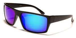 New Rectangle Classic Mens Black Plastic Blue Purple Lens Sunglasses 712074 Mar - £8.32 GBP