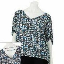 Womens Shirt Jr Girls Hang Ten Blue Geometric Abstract Strappy $38 NEW-sz XS - £7.00 GBP