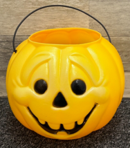 GENERAL FOAM Vintage Blow Mold Jack-O-Lantern Pumpkin Halloween Candy Bu... - $10.69