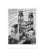 MC Escher Waterfall Art Poster - £36.25 GBP+