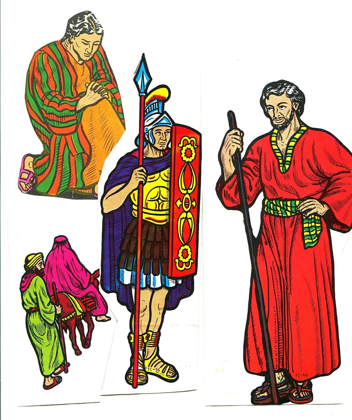 Flannel Board Bible Story Figures Lot Vintage Religious Illustrations CE... - $9.70