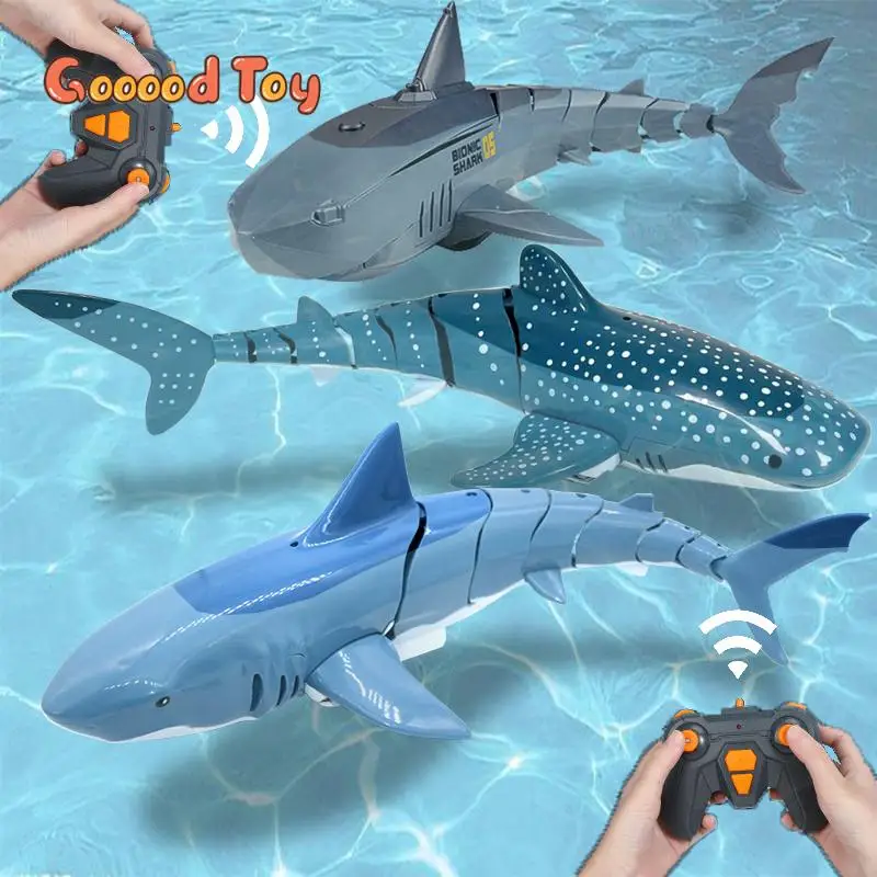 Smart Rc Boat 2.4G Simulation Remote Controlled Shark Animals Spray Water - £34.62 GBP+