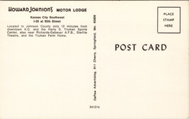 Howard Johnson&#39;s Motor Lodge Kansas City Southwest MO Postcard PC422 - £4.02 GBP