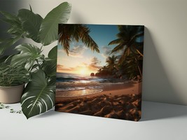 Beach Ocean Landscape Wall Art, Living Room Office Bedroom Decor Tropical Canvas - £19.73 GBP+