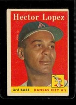 Vintage Baseball Trading Card Topps 1958 #155 Hector Lopez Kansas City A&#39;s - £8.38 GBP