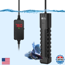 AquaMiracle Aquarium Heater, 200W Submersible Fish Tank Heater with LED ... - $48.69