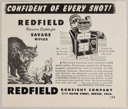1948 Print Ad Redfield Receiver Sights for Savage Rifles Bobcat Denver,Colorado - £9.96 GBP