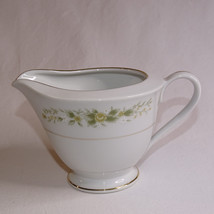 VTG Fine China M Japan Natalie 3904 Creamer GOLD TRIM GREEN YELLOW WHITE... - £2.87 GBP