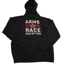 Arms Race Nutrition Men&#39;s Hoodie Large Core Fleece Military Black Pullover - £18.22 GBP