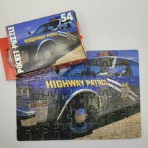 Pocket Puzzle Cop Police Highway Patrol Car 54 Pieces 5 x 7 Small Tiny Vintage - £13.84 GBP