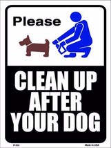 Please Clean Up After Your Dog Humor 9&quot; x 12&quot; Metal Novelty Parking Sign - £7.81 GBP