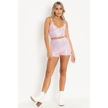 NWOT Womens Size Large BlackMilk Pink Full Sequin Crop Top and Shorts Set - £31.22 GBP