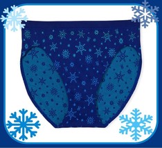 Xxl Blue Snowflake Seamless Noshowfullcover Victorias Secret High Leg Brief Panty - £8.78 GBP