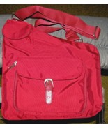 SOLID DARK RED Fully Lined Poly Canvas Shoulder Handbag It&#39;s Magic Studi... - £11.95 GBP