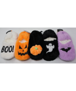 Halloween Bat Ghost Pumpkin BOO! Slipper Socks Women’s Size S/M 5-7 Hide... - $24.73