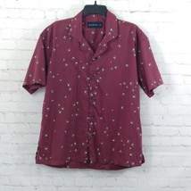 Abercrombie Fitch Shirt Mens Small Red Bird Print Short Sleeve Button Up Camp - £15.70 GBP
