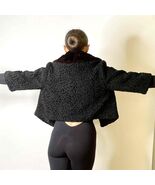 Bombshell 1950s Mink Collar Faux Astrakhan Crop 3/4 Sleeve Jacket MAKE O... - $455.23