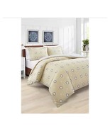 Poppy &amp; Fritz Darcy Eyelet Yellow Navy Striped King Duvet &amp; Sham Set New - $79.19