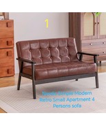 Vintage Nordic Modern Retro Small Apartment 4 Persons sofas, Waxy Leathe... - $34,612.69 MXN