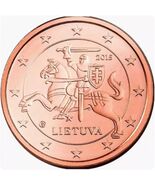2015 Lithuania  1 Euro Cent~Knight On a Horse BU Coin - $2.95 CAD