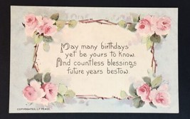 Antique Happy Birthday Greeting Card L.F. Pease Buffalo New York 1912 - £8.20 GBP