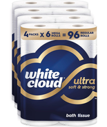 White Cloud Ultra Soft &amp; Strong Toilet Paper, 4 Packs of 6 Mega Rolls = ... - $41.75