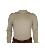 Men&#39;s Sweater Knit By BRANGO Turkey Mock Neck Cotton Blend 21050 Beige - $49.99