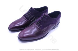 Handmade Men&#39;s Purple Patina Leather Oxfords Dress Formal Shoes For Men  - $136.79