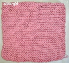 Large Soft Hand Knit Face or Dish Cloth Bubble Gum Pink - £3.90 GBP