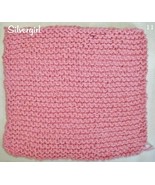 Large Soft Hand Knit Face or Dish Cloth Bubble Gum Pink - £3.98 GBP