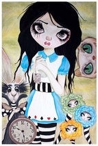 Have I Gone Mad Lowbrow Art Print Dottie Gleason Lithograph Alice Wonderland NWT - £14.84 GBP