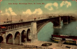 Vintage Eads Bridge Mississippi River St Louis, Mo 1912 Db Postcard BK64 - £3.88 GBP