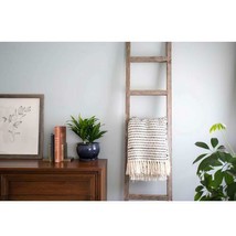 Rustic Barn Wood Ladder Reclaimed Brn 4 Foot Leaning Wall Bookcase Shelf... - $98.16