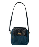 Samantha Brown Peacock Blue w/ Black Croco RFID Travel Crossbody Handbag... - $24.74