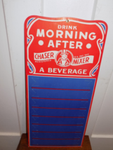 Vintage Drink Morning After Chaser Mixer Beverage Cardboard Menu Board NOS - $1,668.09 MXN