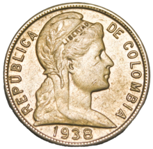 Colombia 5 Centavos, 1938~Rare~EXCELLENT~Free Ship #A40 - £9.69 GBP