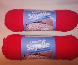 Vtg Nos Crochet Worsted Yarn Lot 2 Scarlet Red Knit Sayelle Monsanto Made In Usa - £11.92 GBP