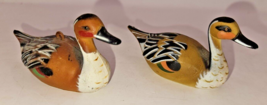 Vintage ENESCO DUCK 1983 Miniature Decoy handpainted &amp; MACAU ornament duck Lot 2 - $15.47