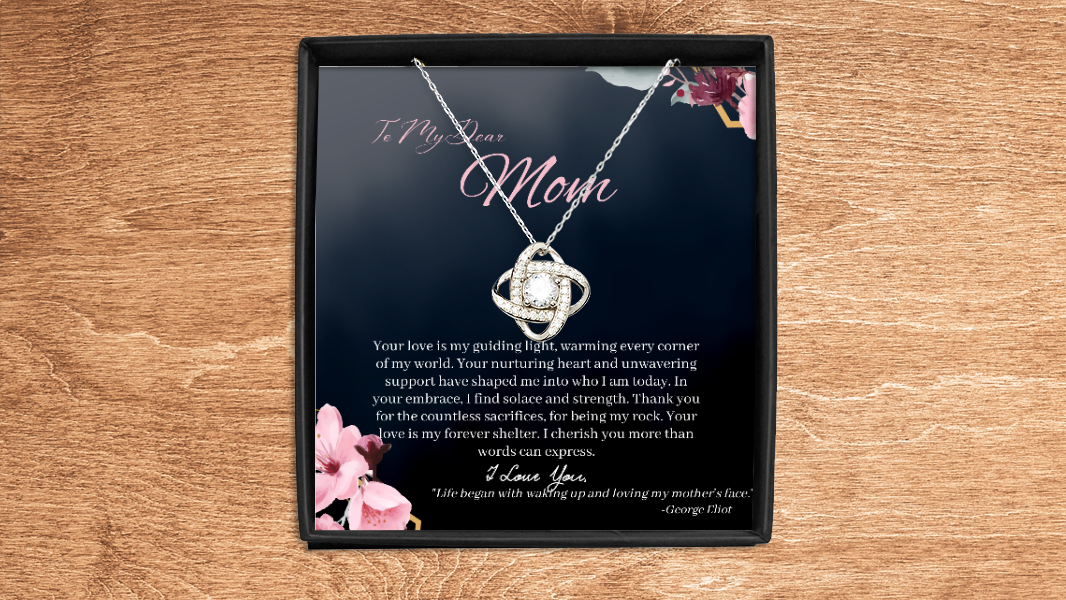 To My Dear Mom Love Knot Silver Necklace - $39.95 - $59.95