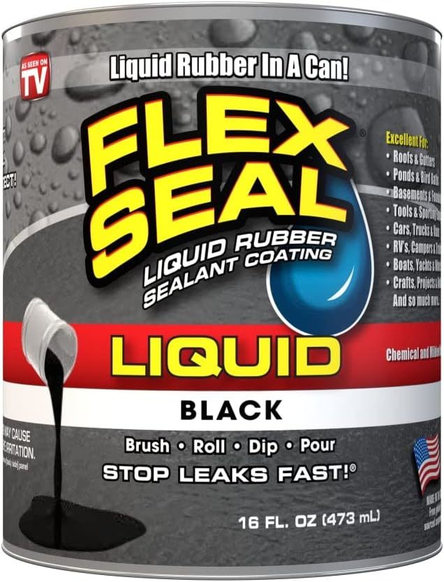 Flex Seal Liquid, 16 Oz, Black, Liquid Rubber Coating Sealant,, Masonry - $30.96