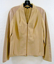 Lafayette 148 Leather Trim Zip Up Blazer Size 8 - $197.01