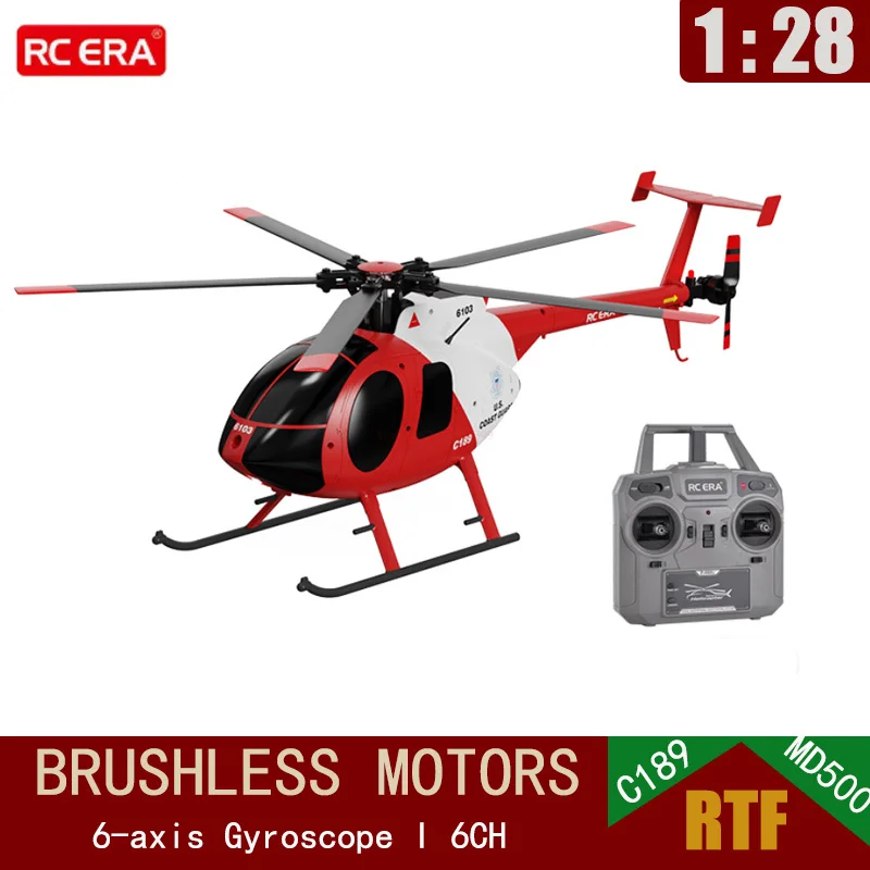 New Rc Era 1:28 C189 Bird Rc Helicopter Tusk Md500 Dual Brushless Simulatio - £206.30 GBP+