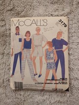 McCalls 3179 Miss Top Pants Shorts Stretch Knits Only Size 10-14 Pattern Cut 12 - $8.54
