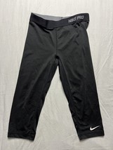 Nike Tights Women’s Size Medium Black Pro Dri Fit Capri II Fitted Runnin... - $12.00
