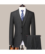 Men&#39;s Striped Suit Business Professional Formal Wear - £75.71 GBP+
