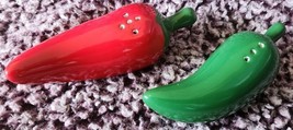 Salt And Pepper Shaker Set Ceramic Jalapeno Chili Pepper - $10.87