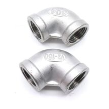 5 Pcs, 1/2" 150 Female NPT 90° Elbow Cast 304 Stainless Steel Pipe Fitting - $33.40