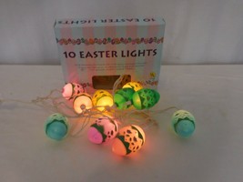 Easter Set of 10 Pastel Multi-Color Easter Egg Spring Lights  White Wire Vintage - £22.31 GBP