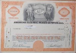 American Electric Power Stock Certificate -1969 - Vintage Rare Scripophilly Bond - £40.17 GBP