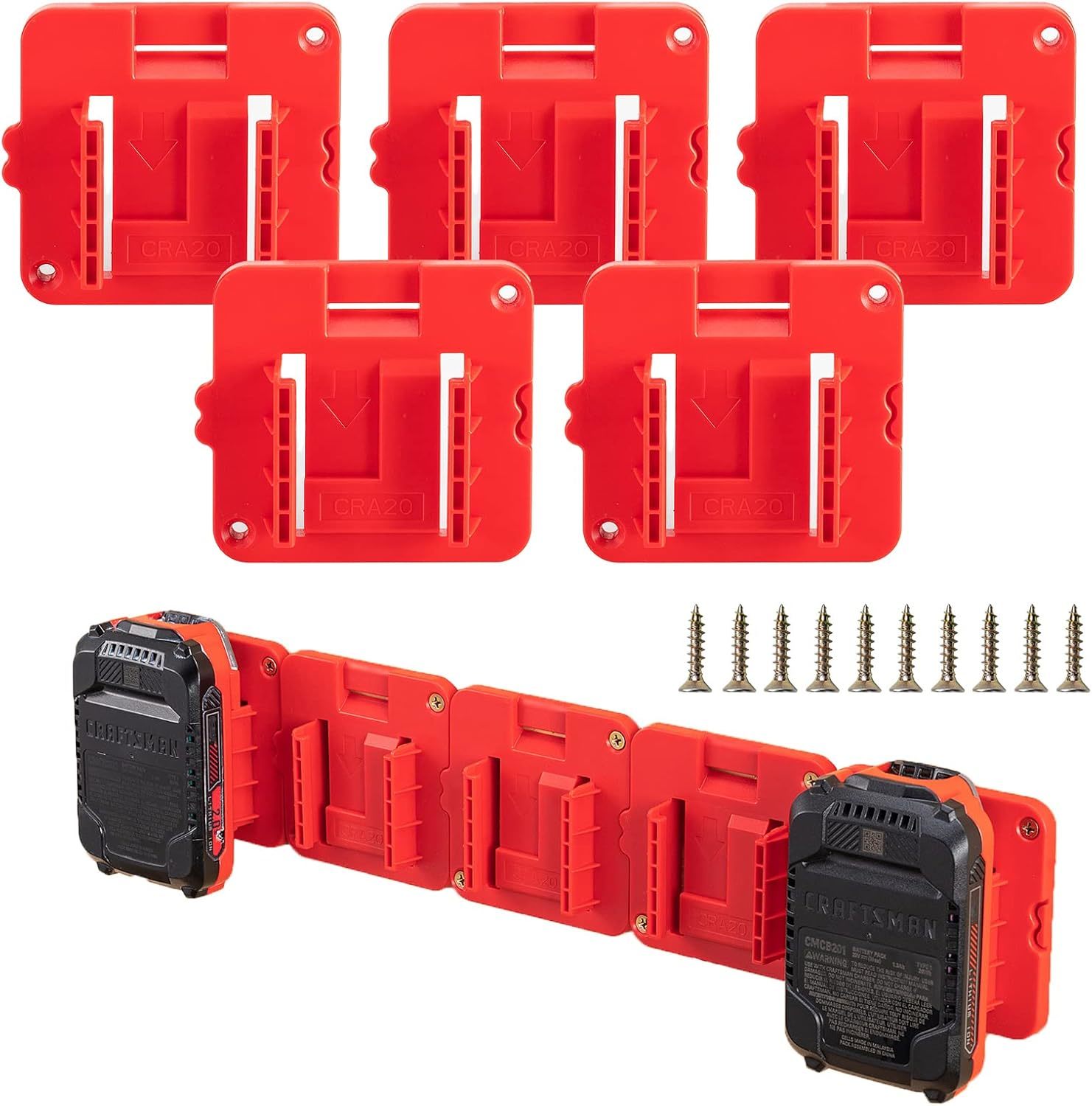 Craftsman 20V Battery Mounts Dock Holder 5 Pack Battery Holder, And Cmcs... - $31.96